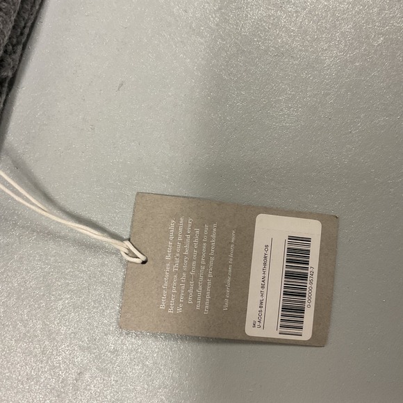 NWT Everlane Ribbed Knit Beanie Hat OS Grey Wool‎ Blend Warm Winter - Picture 4 of 5